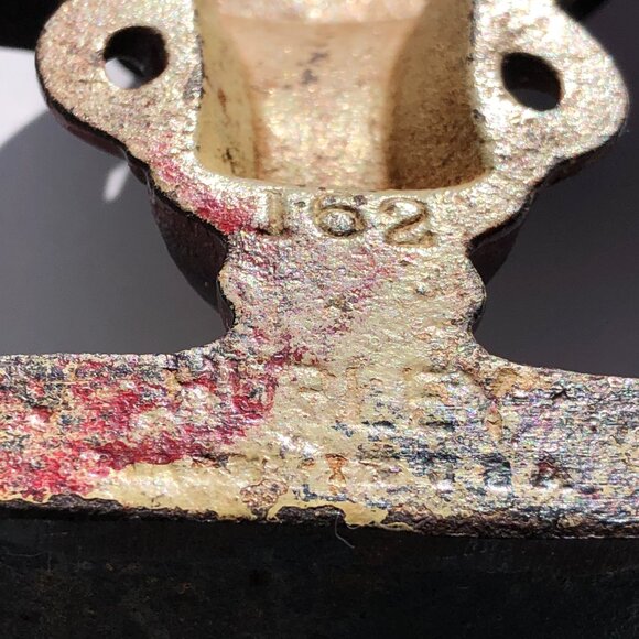 Cast Iron Door Stop Flower Urn Vase Vintage Hubley #162 Florals Bookend painted - Picture 12 of 13